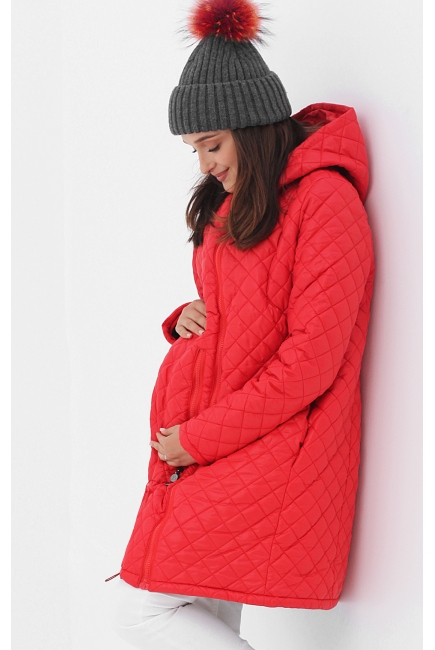 Слингокуртка зимняя 3в1, цвет красный стеганая