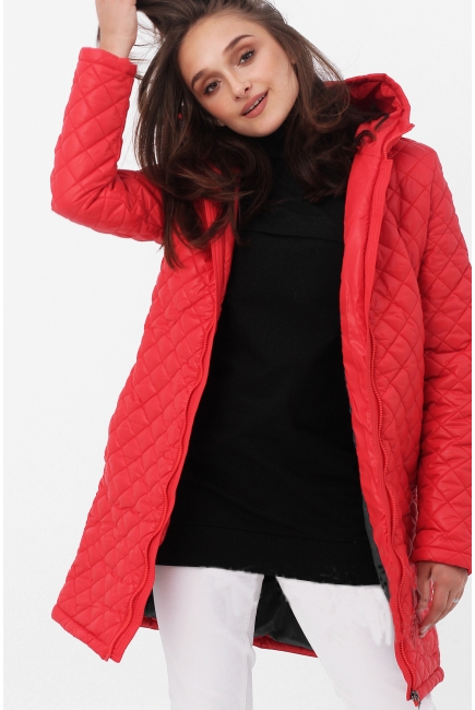 Слингокуртка зимняя 3в1, цвет красный стеганая