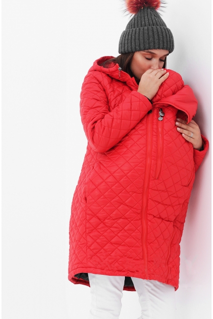 Слингокуртка зимняя 3в1, цвет красный стеганая