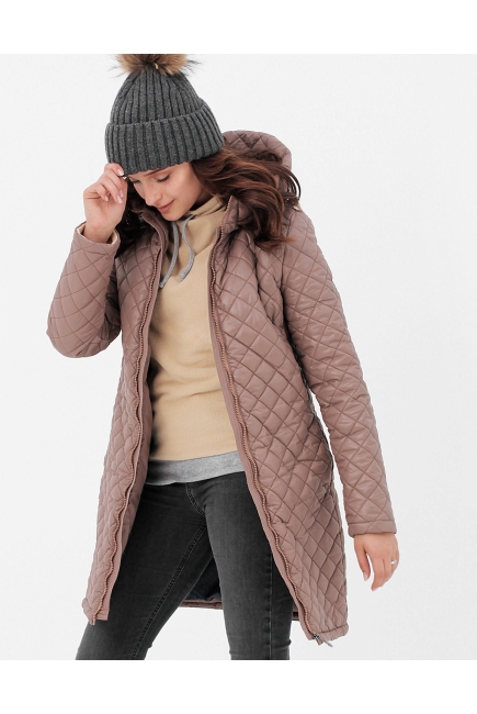 Слингокуртка зимняя 3 в 1, темно-бежевая стеганая