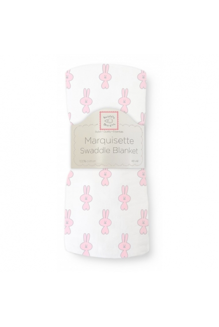 Пеленка детская тонкая SwaddleDesigns Маркизет, Little Bunnie Pstl Pink