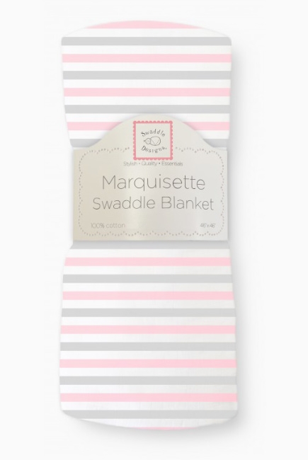 Пеленка детская тонкая Swaddle Designs Маркизет, Simple Stripes Pstl Pink