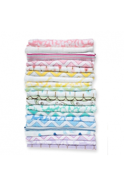 Детская пеленка тонкая SwaddleDesigns Маркизет, Simple Stripes Pstl SeaCrystal