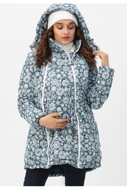 Слингокуртка зимняя 3 в 1, цвет синяя со снежинками