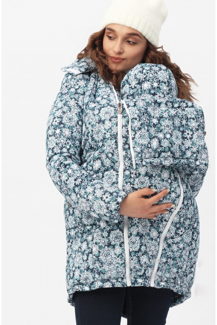 Слингокуртка зимняя 3 в 1, цвет синяя со снежинками