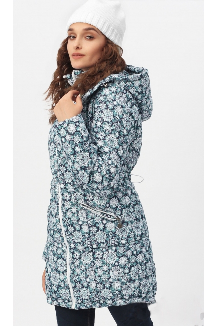 Слингокуртка зимняя 3 в 1, цвет синяя со снежинками