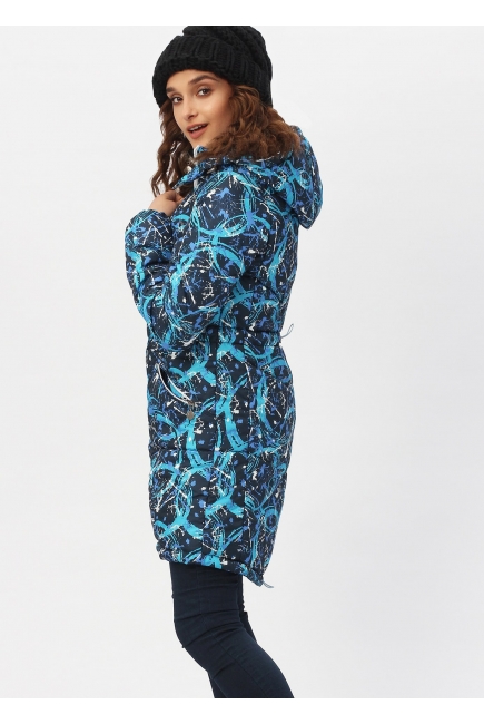 Слингокуртка зимняя 3 в 1, цвет синий с узорами