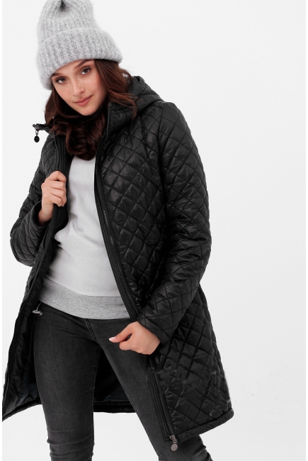 Слингокуртка зимняя 3 в 1, черная стеганая