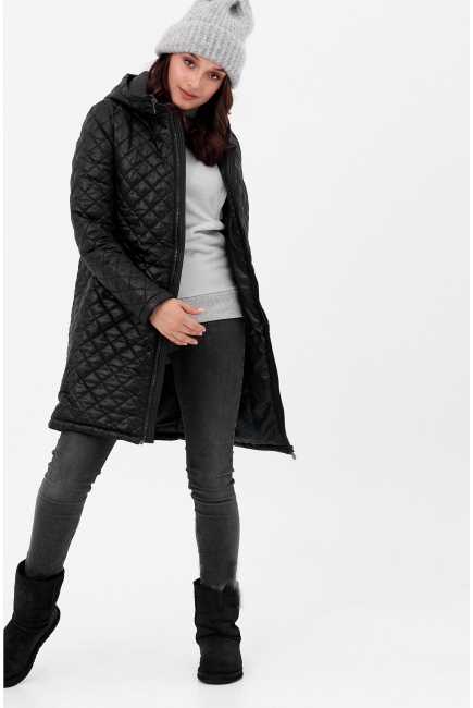 Слингокуртка зимняя 3 в 1, черная стеганая