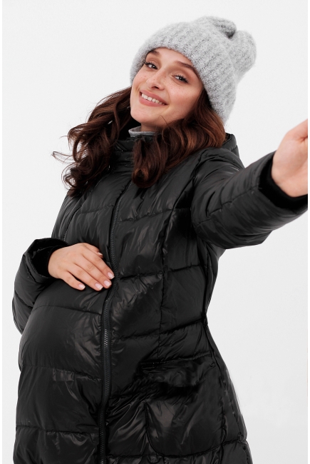 Слингопальто-слингокуртка зимняя пуховая 3 в 1, черная