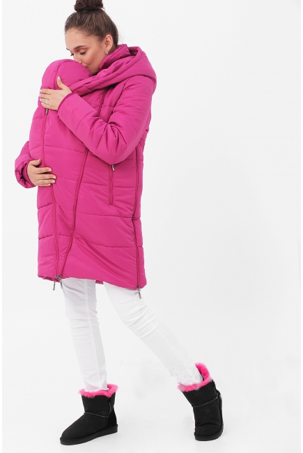 Слингокуртка-трансформер зимняя 3 в 1, розовая