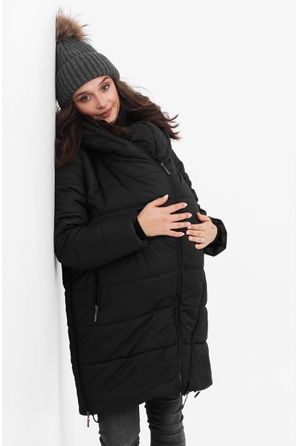 Слингокуртка-трансформер зимняя 3 в 1, черная