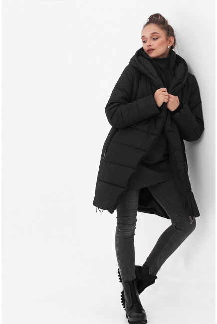 Слингокуртка-трансформер зимняя 3 в 1, черная