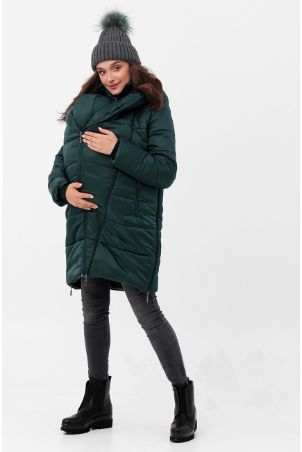 Слингокуртка-трансформер зимняя 3 в 1, зеленая