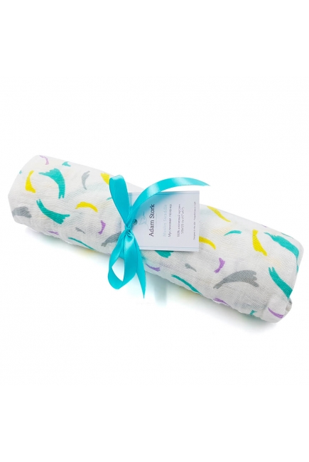 Пеленка муслиновая для новорожденного Adam Stork большая, Sweety