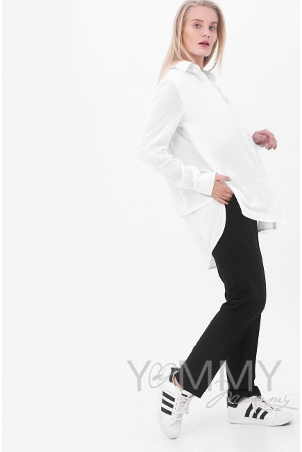 Брюки для беременных с вставкой на живот, черные