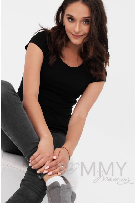 Футболка для кормящих и беременных, цвет черный