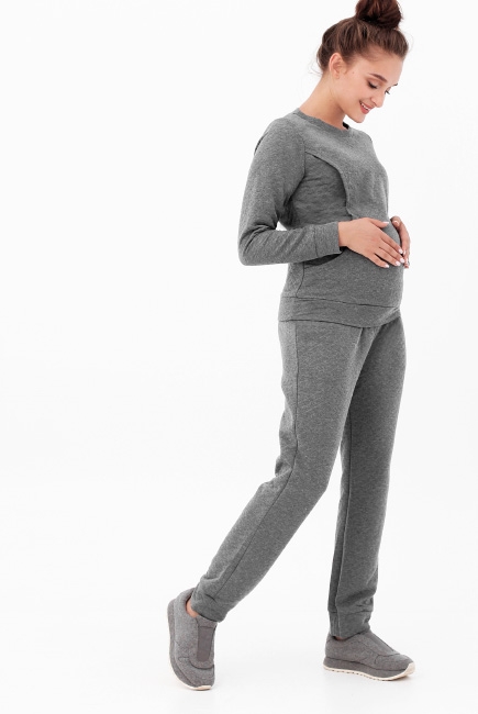 Костюм для кормящих и беременных, цвет темно-серый меланж