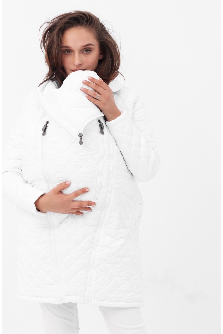 Слингокуртка зимняя 3 в 1, цвет белый стеганая