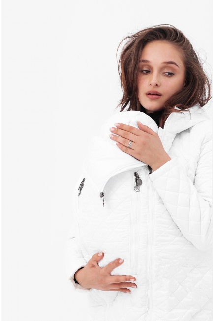 Слингокуртка зимняя 3 в 1, цвет белый стеганая