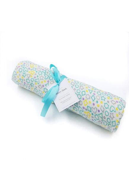 Муслиновая пеленка для новорожденных Adam Stork большая, Lovely Stars