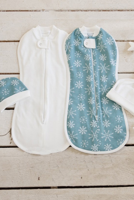 Комплект пеленок-коконов утепленный, Snowflakes