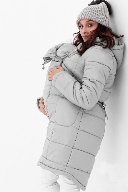Слингокуртка-слингопальто зимняя 3в1, цвет светло-серый