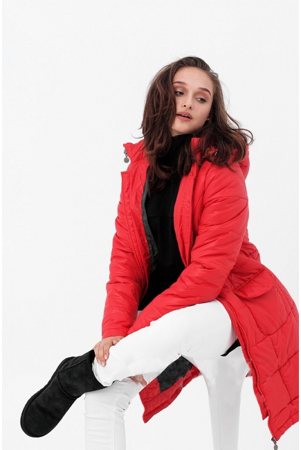 Слингопальто-слингокуртка зимняя 3 в 1, цвет красное