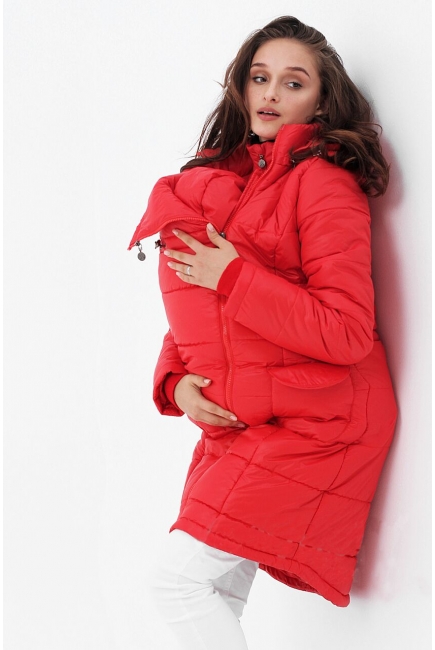 Слингопальто-слингокуртка зимняя 3 в 1, цвет красное