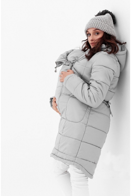 Слингокуртка-слингопальто зимняя 3в1, цвет светло-серый