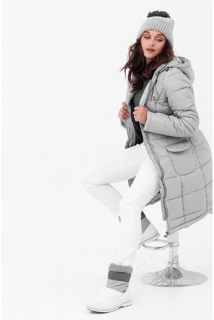 Слингокуртка-слингопальто зимняя 3в1, цвет светло-серый