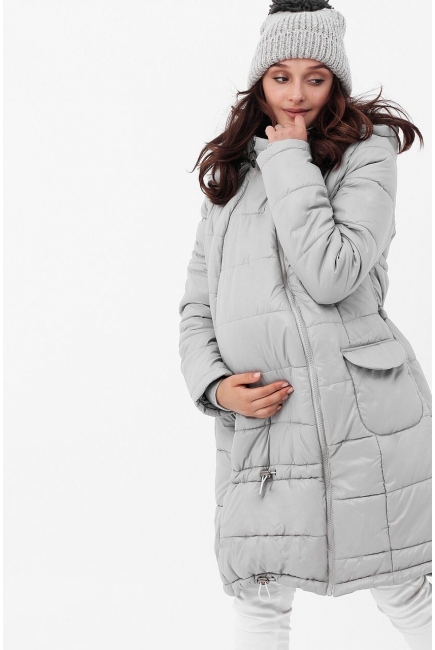 Слингокуртка-слингопальто зимняя 3в1, цвет светло-серый