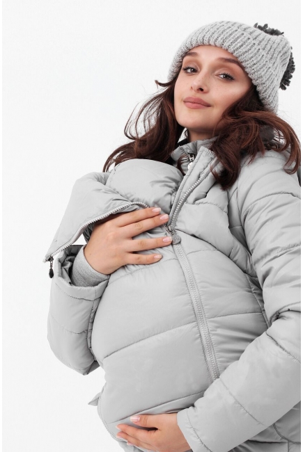 Слингокуртка-слингопальто зимняя 3в1, цвет светло-серый