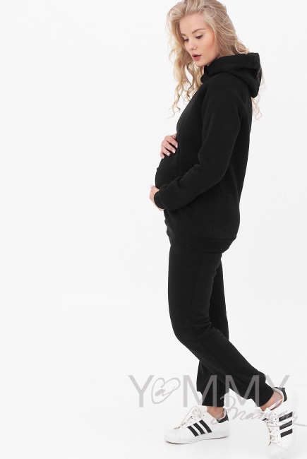 Костюм для беременных и кормящих утепленный, черный
