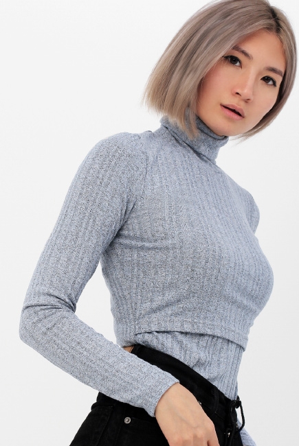 Водолазка для беременных и кормящих, цвет голубой меланж