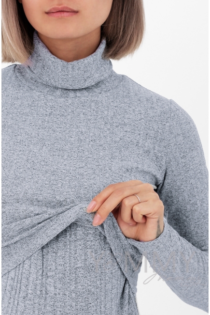 Водолазка для беременных и кормящих, цвет голубой меланж