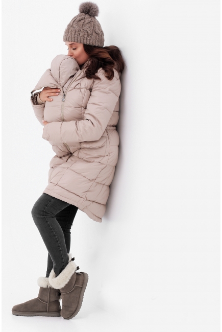 Слингопальто-слингокуртка зимняя пуховая 3 в 1, бежевый