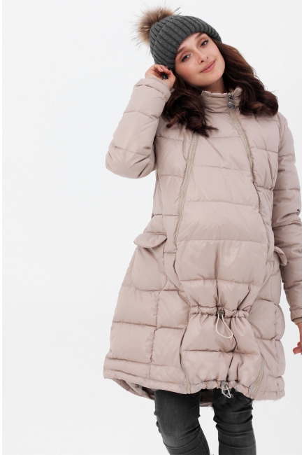 Слингопальто-слингокуртка зимняя пуховая 3 в 1, бежевый