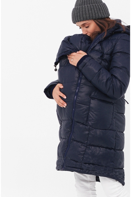 Слингопальто-слингокуртка зимняя пуховая 3 в 1, синий