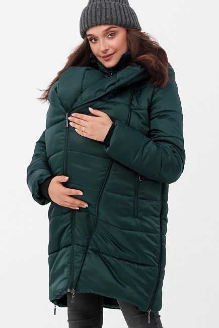 Слингокуртка-трансформер зимняя 3 в 1, зеленая