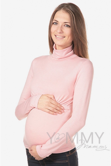 Водолазка для беременных и кормящих, цвет жемчужно-розовый