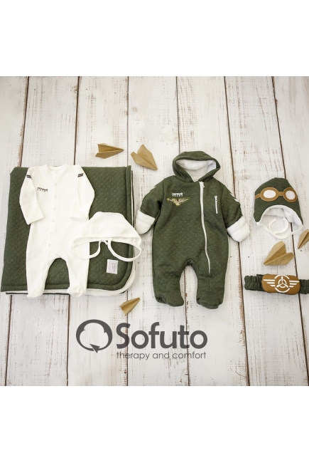 Комплект на выписку холодная зима Aviator (6 предметов)