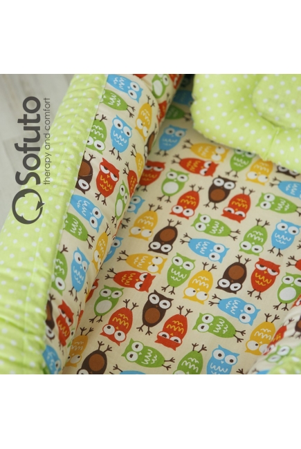 Кокон-гнездышко для новорожденных Babynest Owl sand