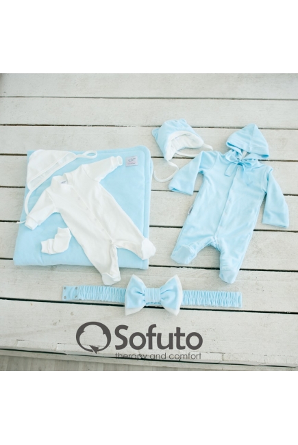 Комплект на выписку на зиму Blue simple (7 предметов)