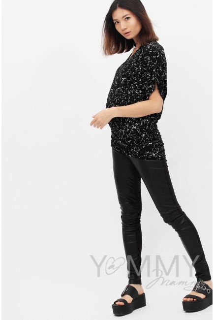 Блуза для беременных и кормящих со спущенным плечом, черный