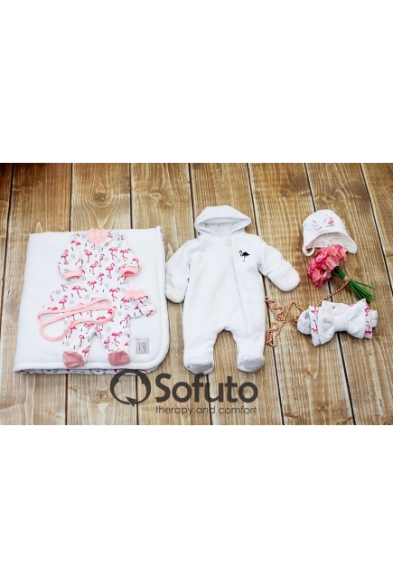 Комплект на выписку из роддома холодная зима Flamingo (7 предметов)