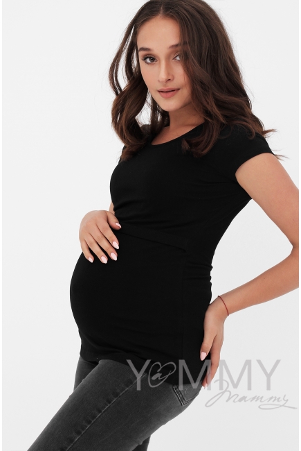 Футболка для кормящих и беременных, цвет черный