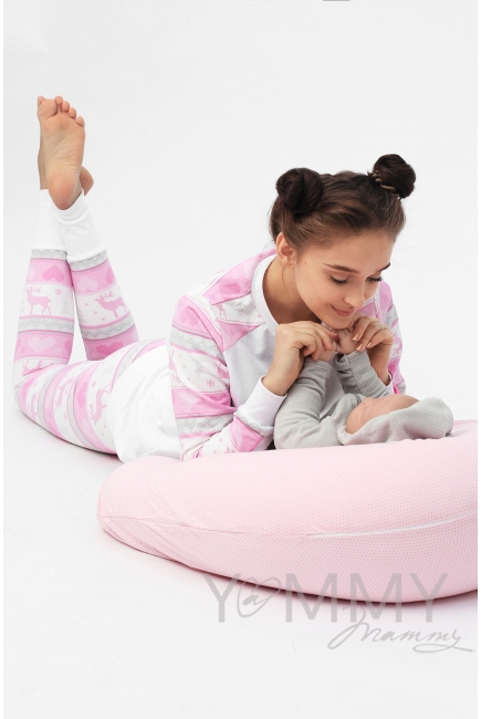 Комплект для дома экрю с принтом олени