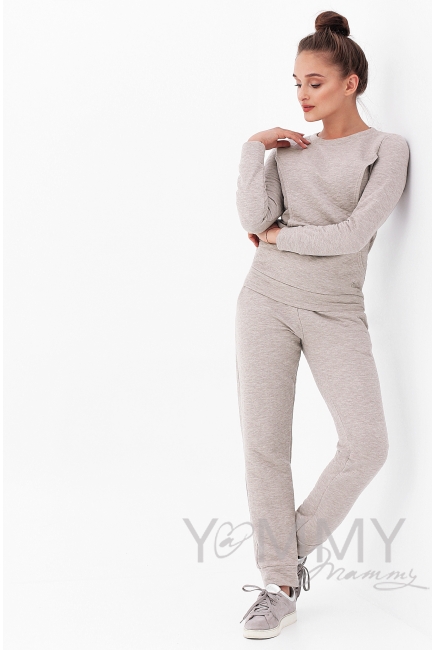 Костюм для кормящих и беременных, бежевый меланж