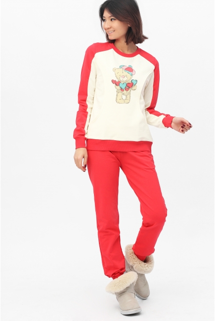 Костюм для беременных и кормящих "Мишка", коралловый